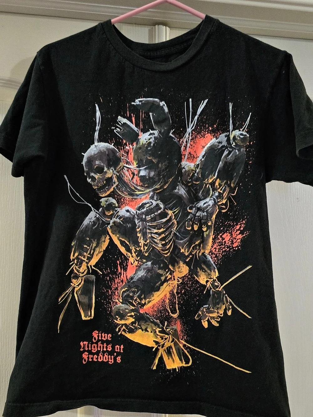 Five Nights at Freddy's Burntrap Fire T-Shirt Graphic Tee in Black